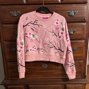 QUEEN OF SPARKLES Cherry Blossom Pattern Top